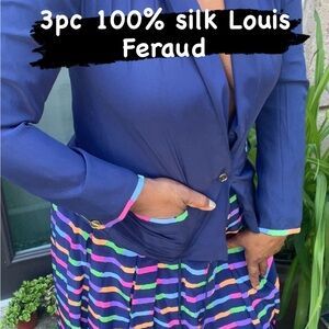 Louis Feraud Blue Silk 3-Piece Set